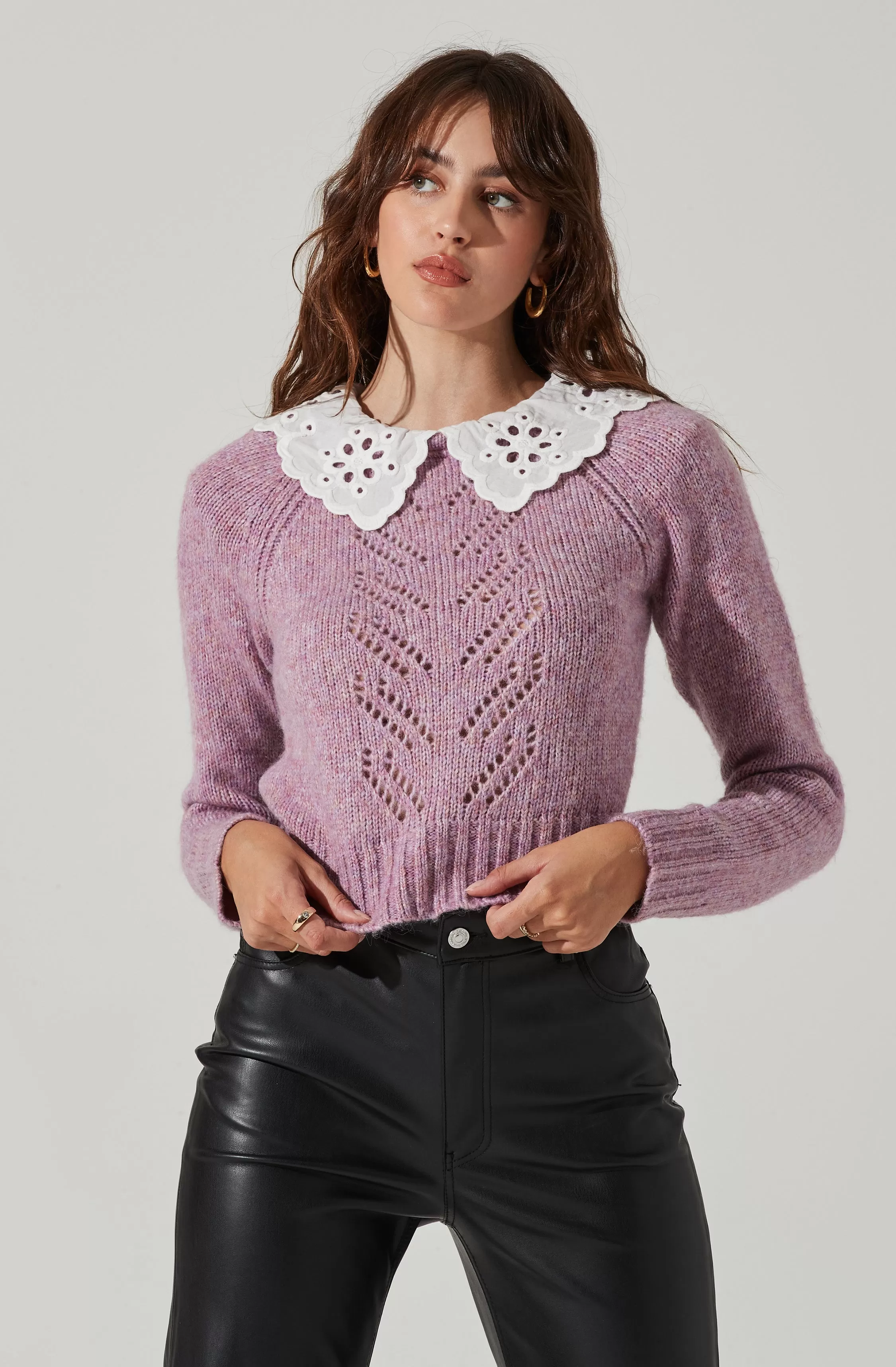 Embroidered Collar Sweater