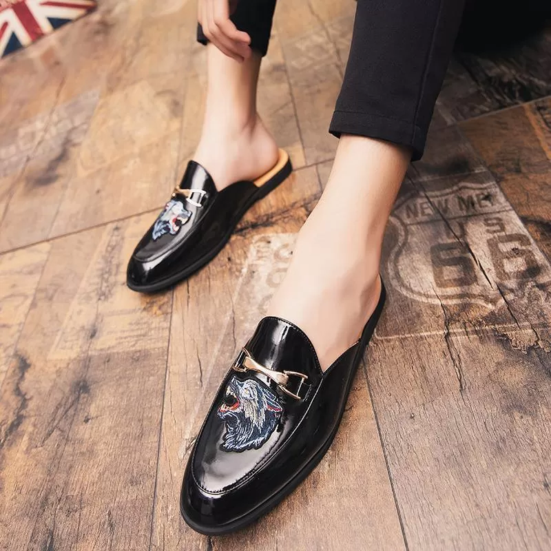 Embroidered Slip On Shoes Sandals