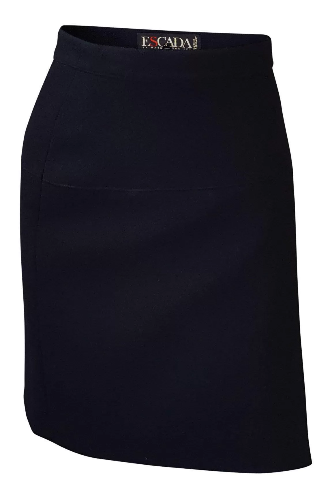 ESCADA Black 100% Wool White Piping Kilt Mini Skirt (34)