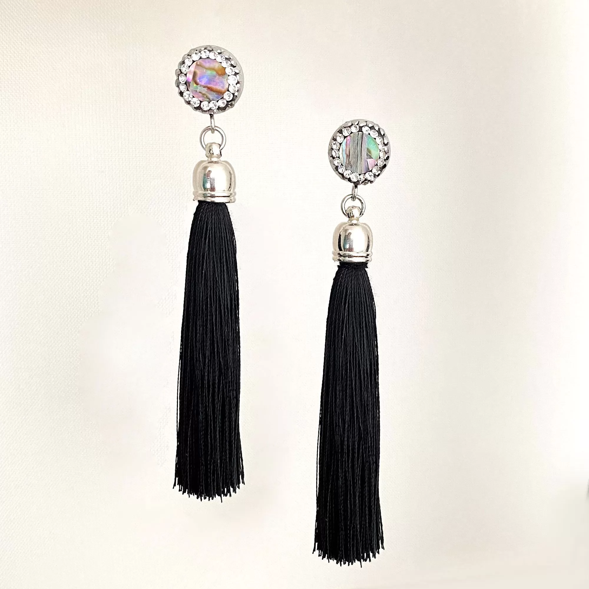 ESSIE black tassel stud earrings