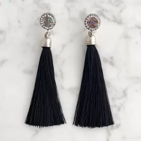 ESSIE black tassel stud earrings