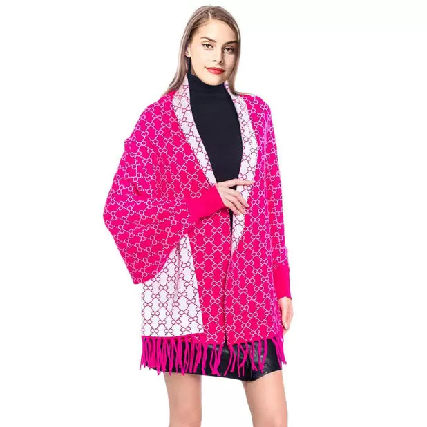 Fashionable Luxury Patterned Poncho