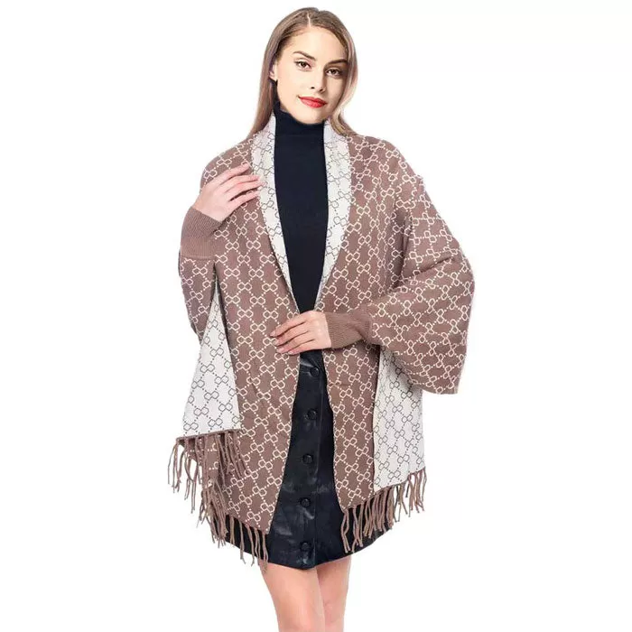 Fashionable Luxury Patterned Poncho