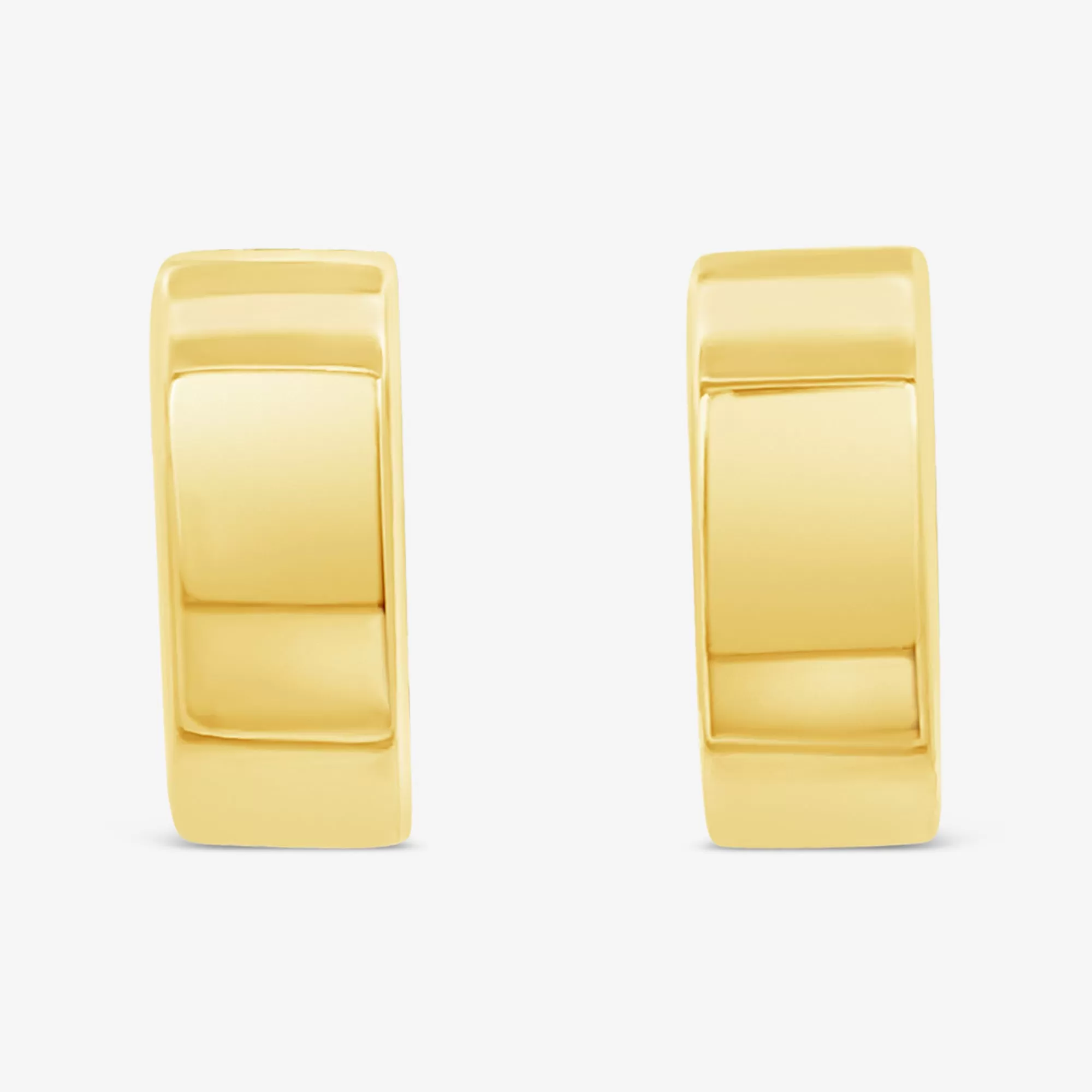 Flat Bold Gold Huggie Earrings