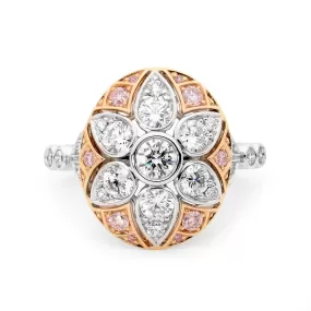 Floral Pink Diamond Ring