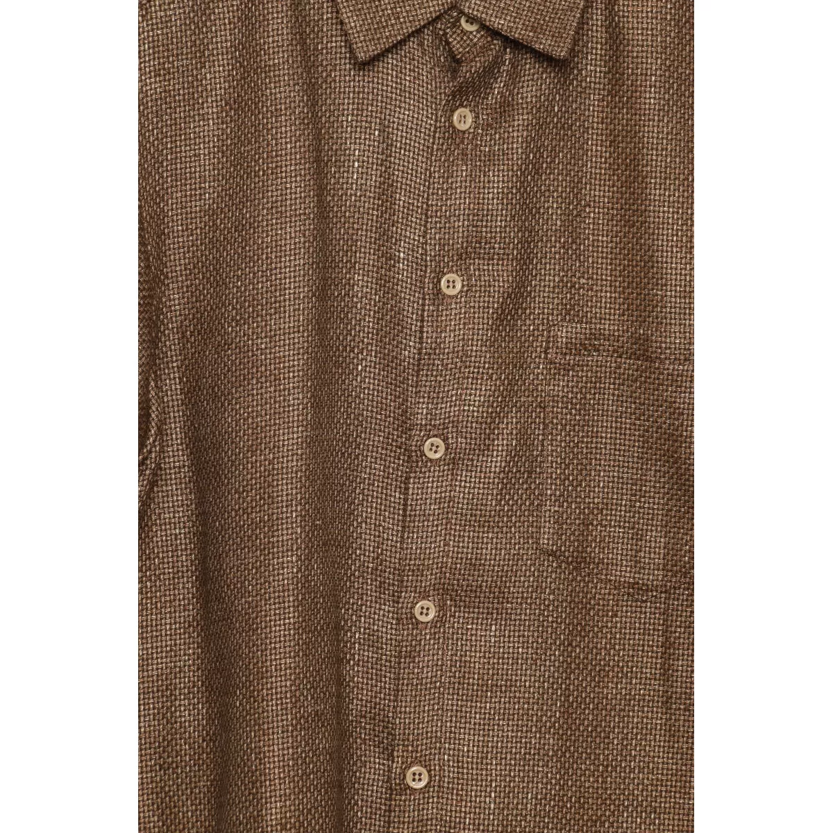 Frank Leder Bronze Weave Wool Shirt brown