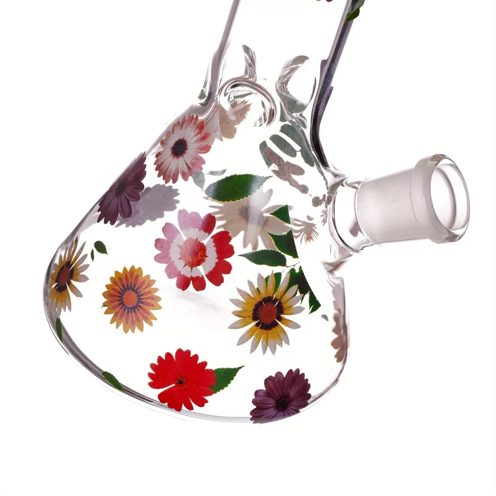 Glass Beaker Flower Bong 10″