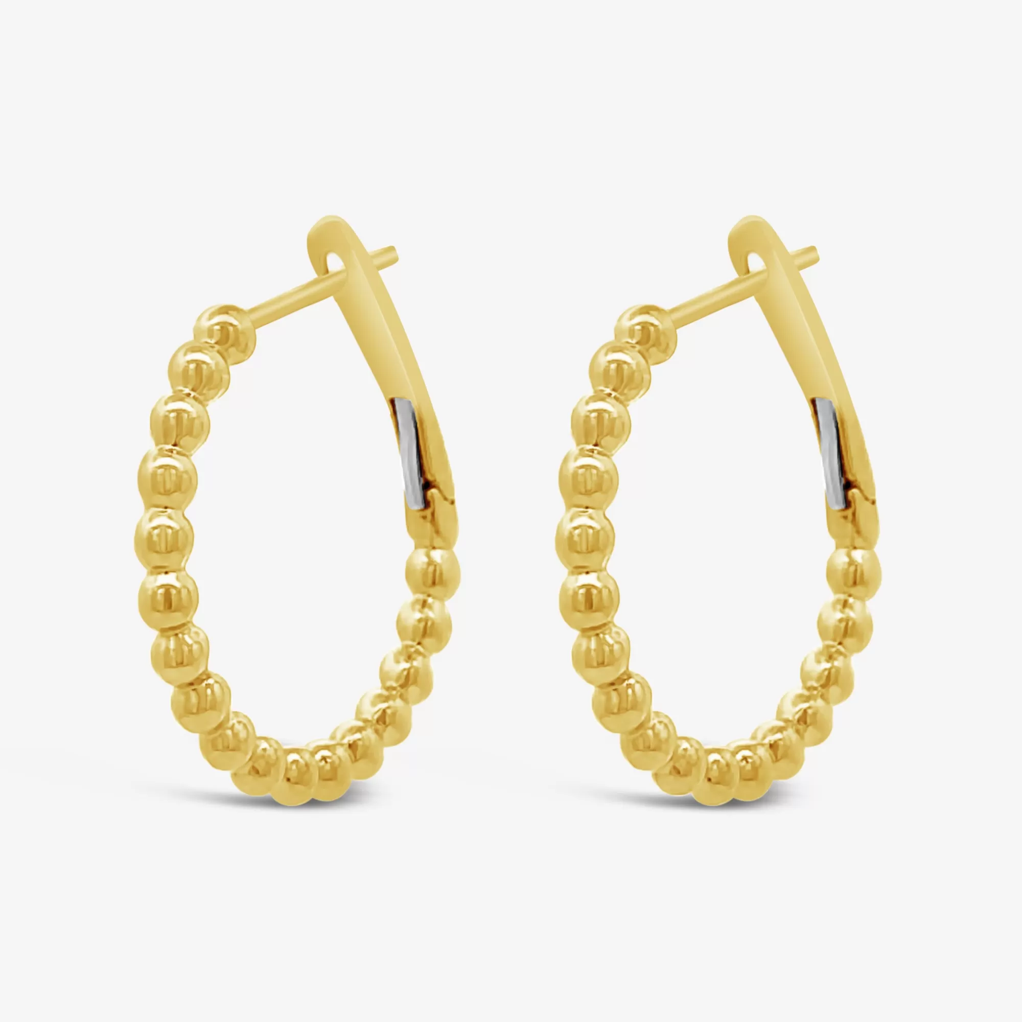 Gold Bead Hoop Earrings