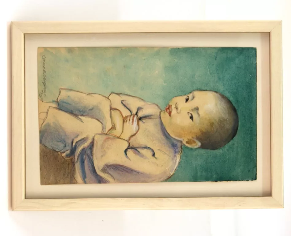 Grace Goodyear Watercolor Painting of a Small Boy