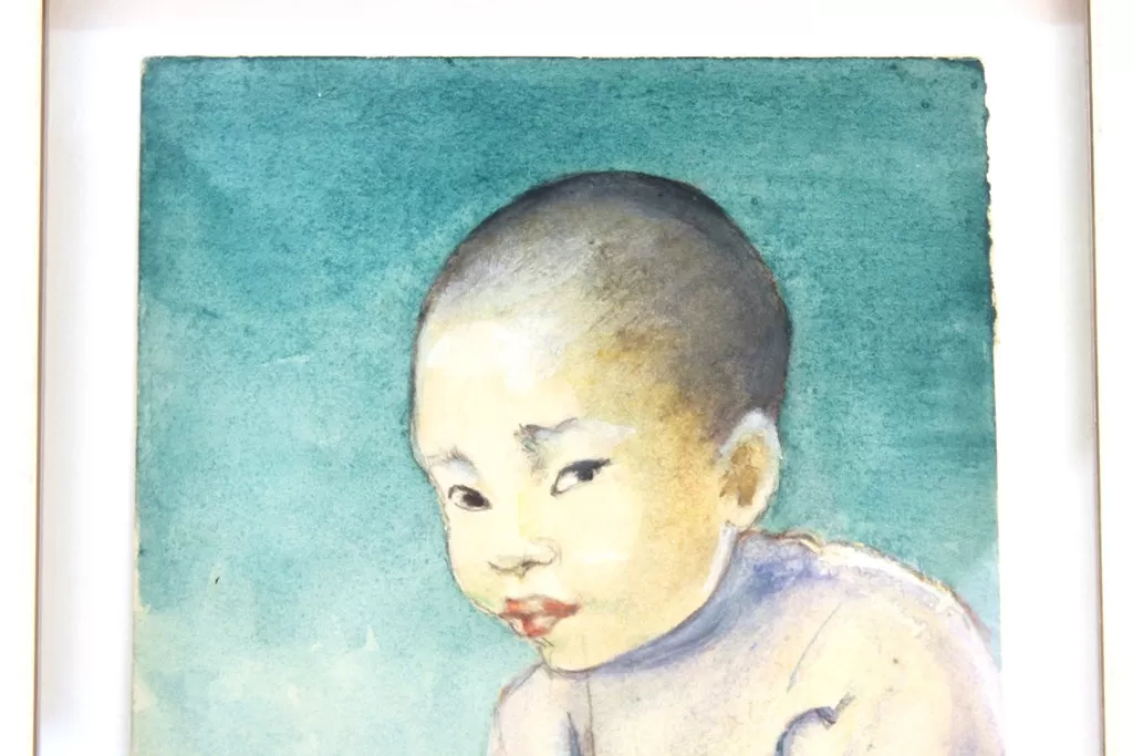 Grace Goodyear Watercolor Painting of a Small Boy