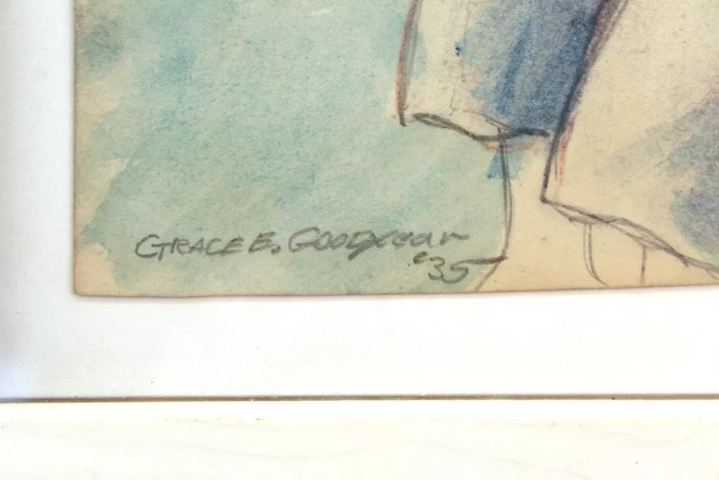 Grace Goodyear Watercolor Painting of a Small Boy