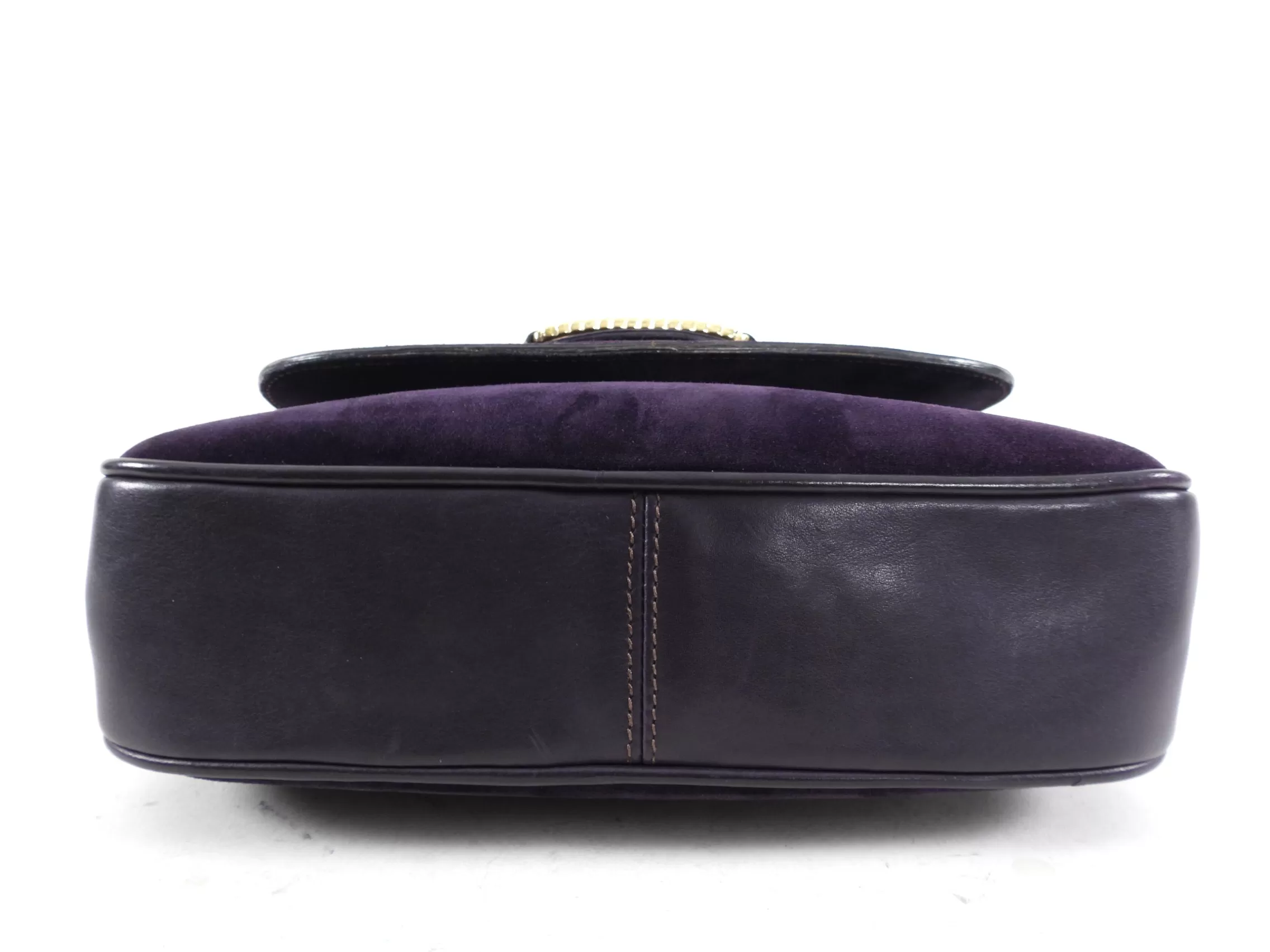 Gucci Vintage circa 1970's Purple Suede Shoulder Bag