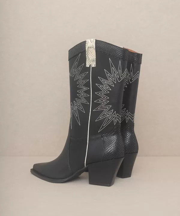 Halle Cowboy Boots - Black