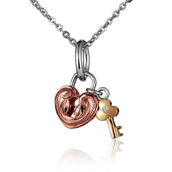 Heart & Key Charm Pendant