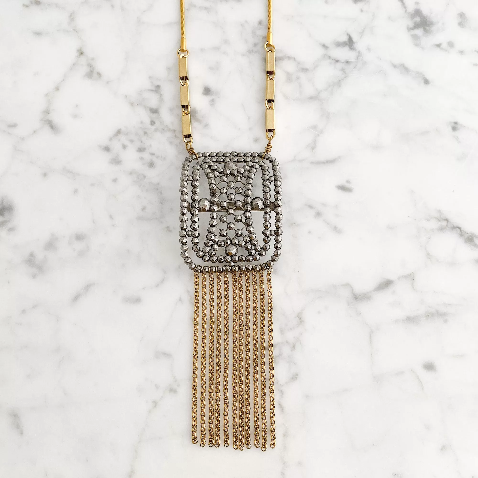 HENDRICK cut steel buckle necklace from Paris