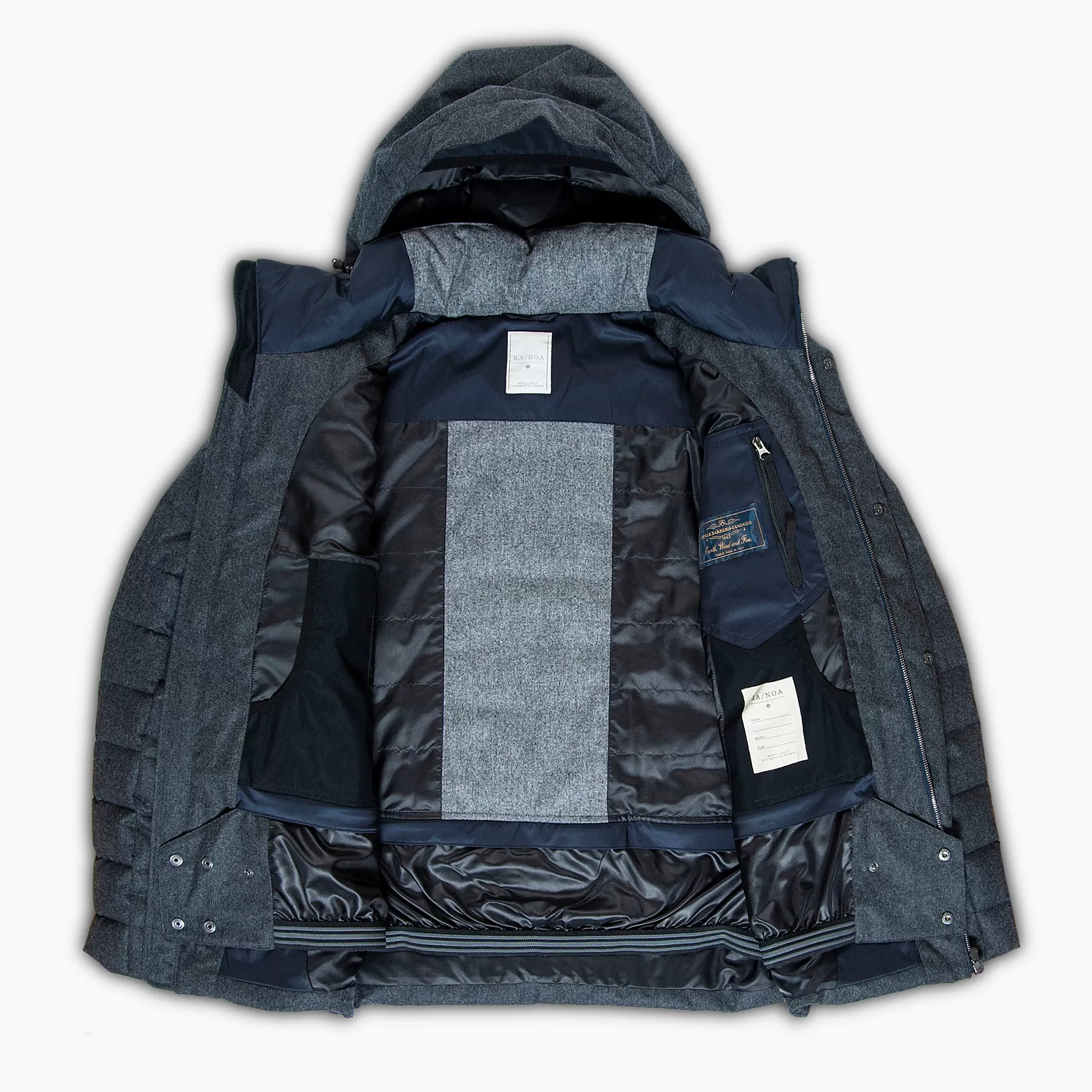 Herevé winter wool down ski jacket (dark grey melange)