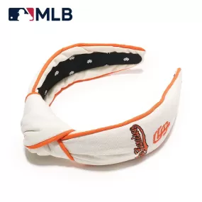 IVORY SF GIANTS EMBROIDERED KNOTTED HEADBAND