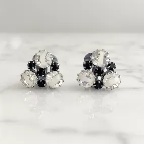 IZZY clear and black rhinestone clip earrings