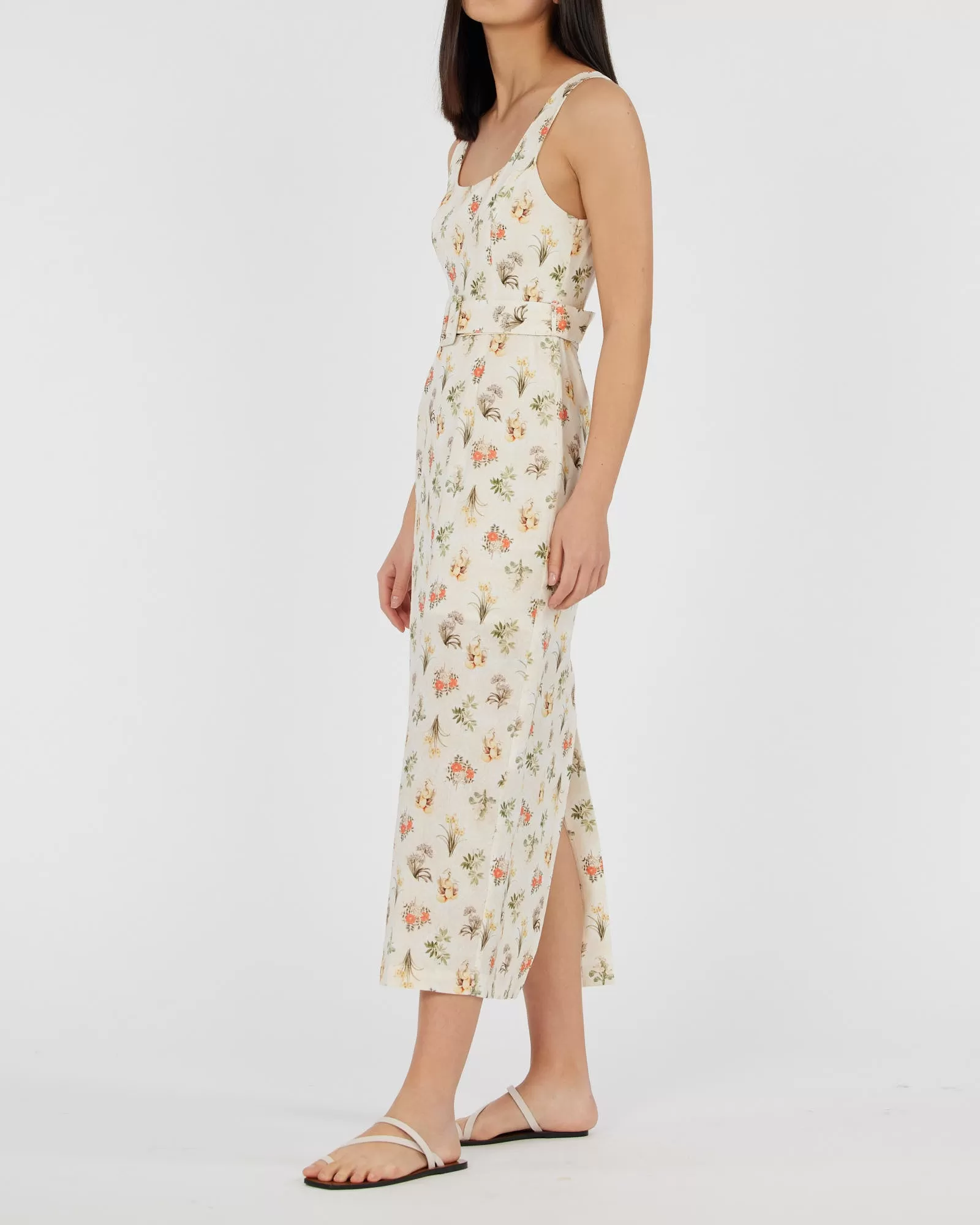 Jardin Linen Midi Dress