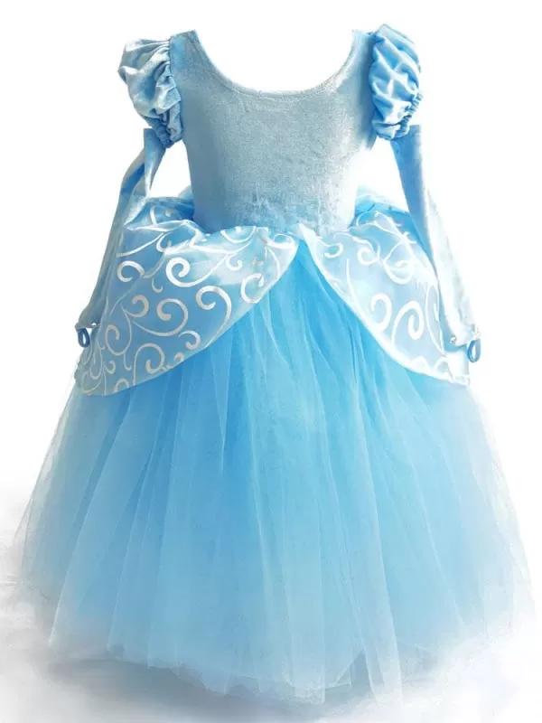 Jewel Neck Short Sleeves Pleated Kids Party Dresses Flower Girl Dresses Princess Dress