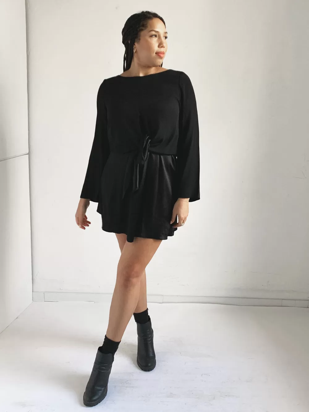 JNY Black Tunic Overlay Dress