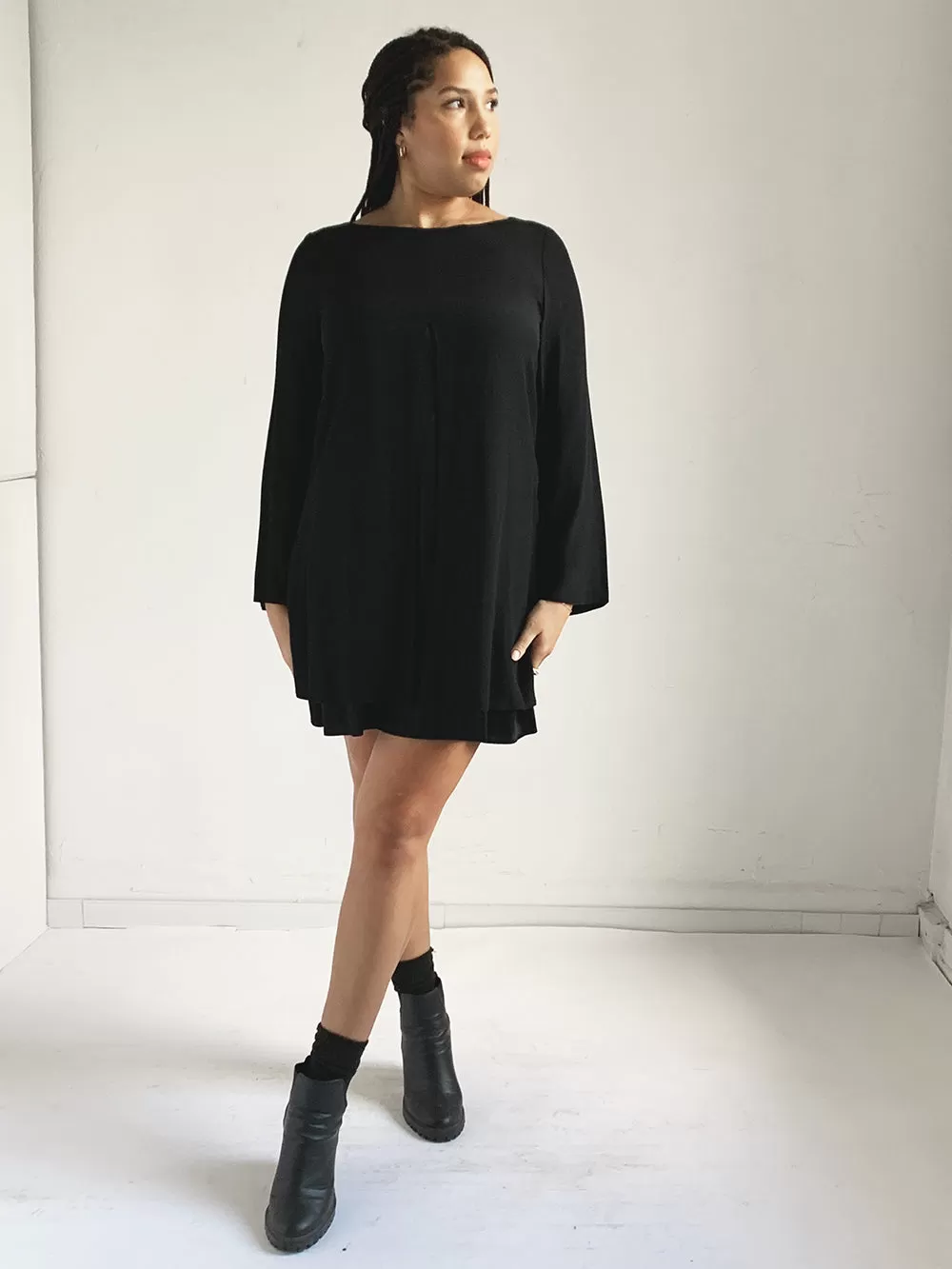 JNY Black Tunic Overlay Dress