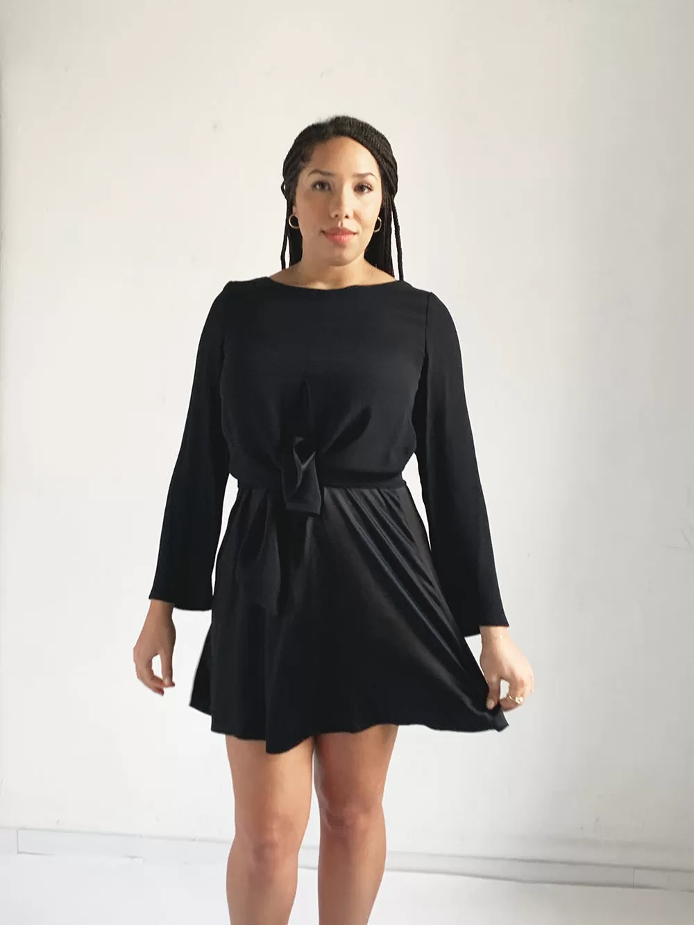 JNY Black Tunic Overlay Dress