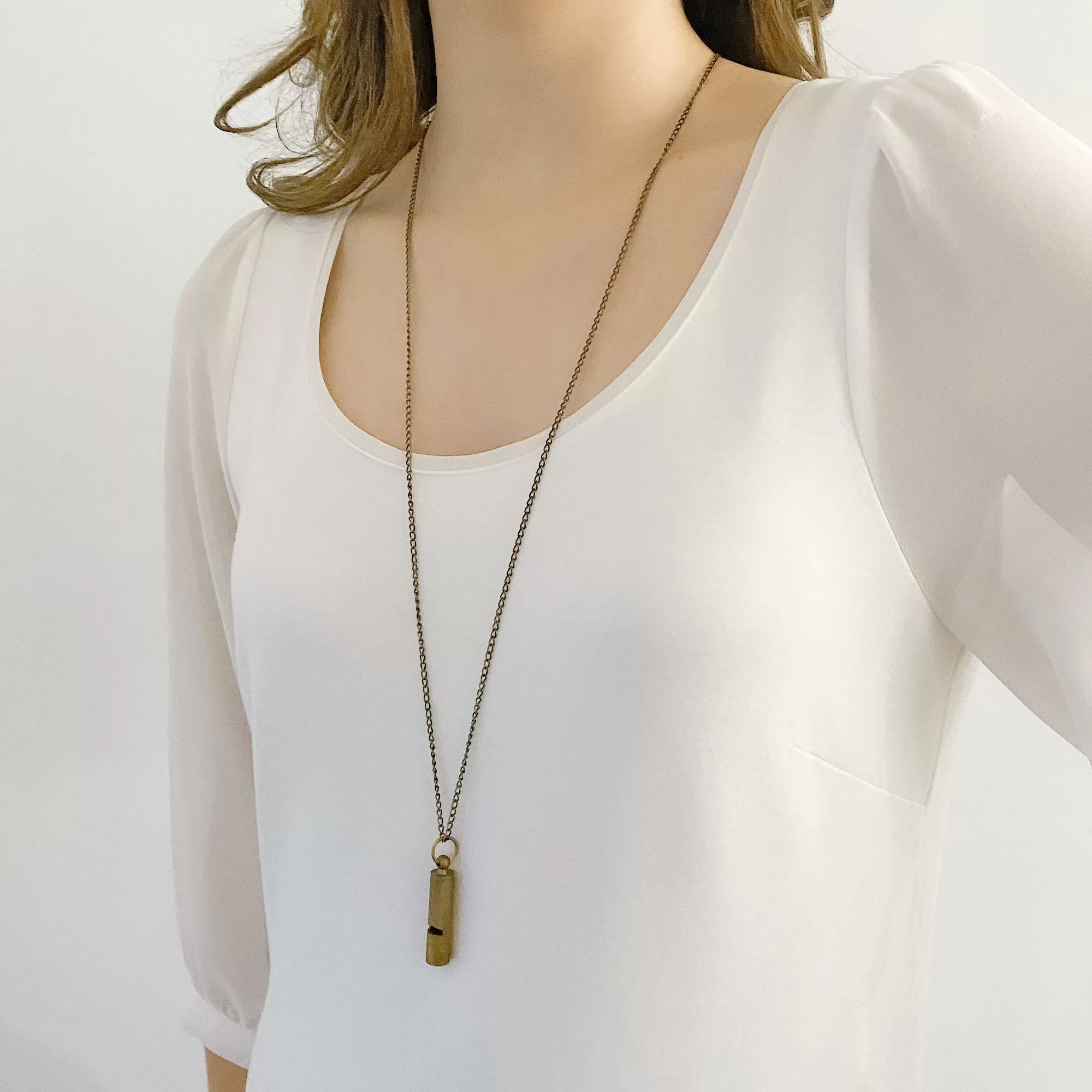 KELICIA brass whistle necklace