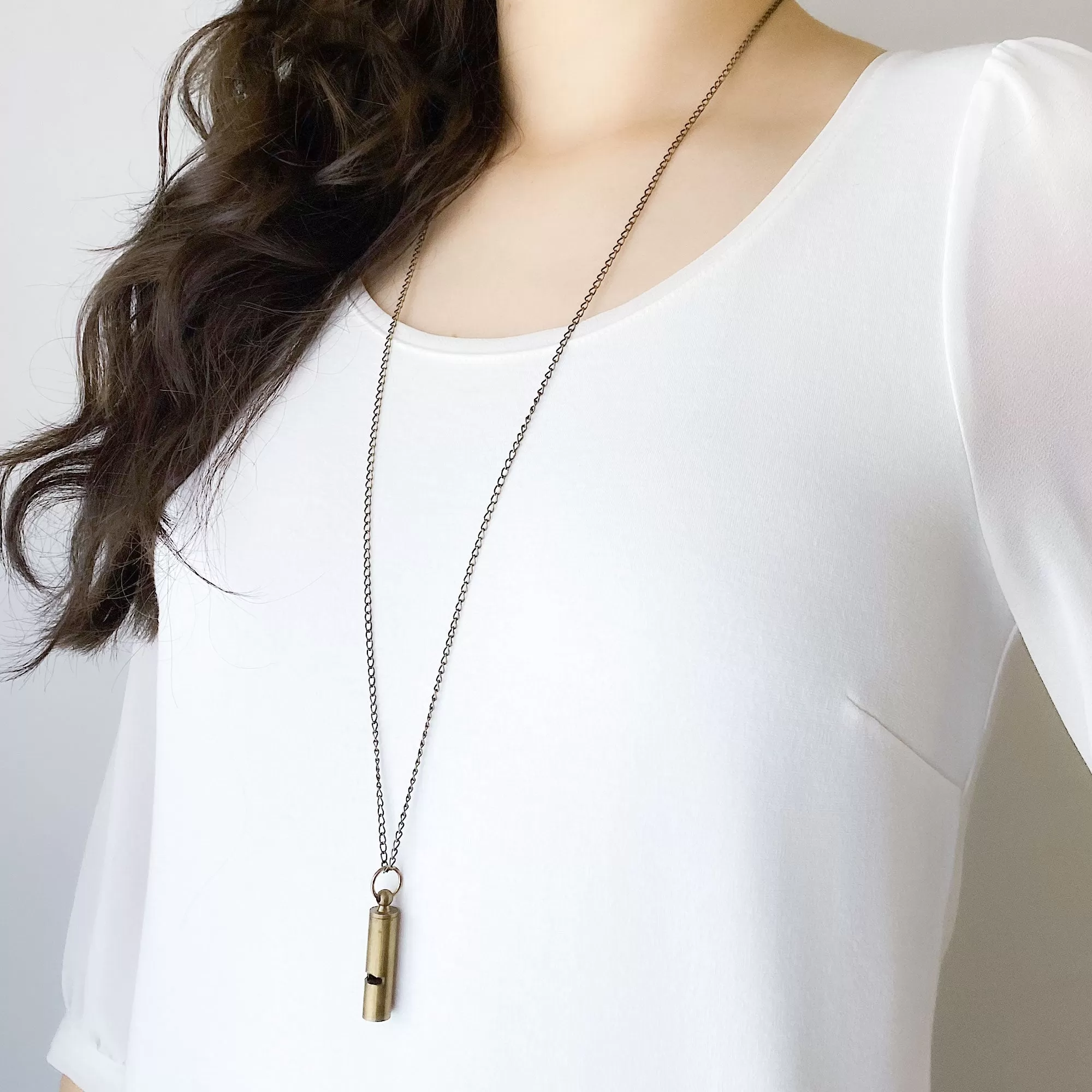 KELICIA brass whistle necklace