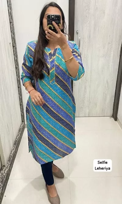 Leheriya Print Cotton Kurti (1pc)