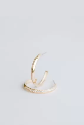 Leith Embellished Gold Hoops