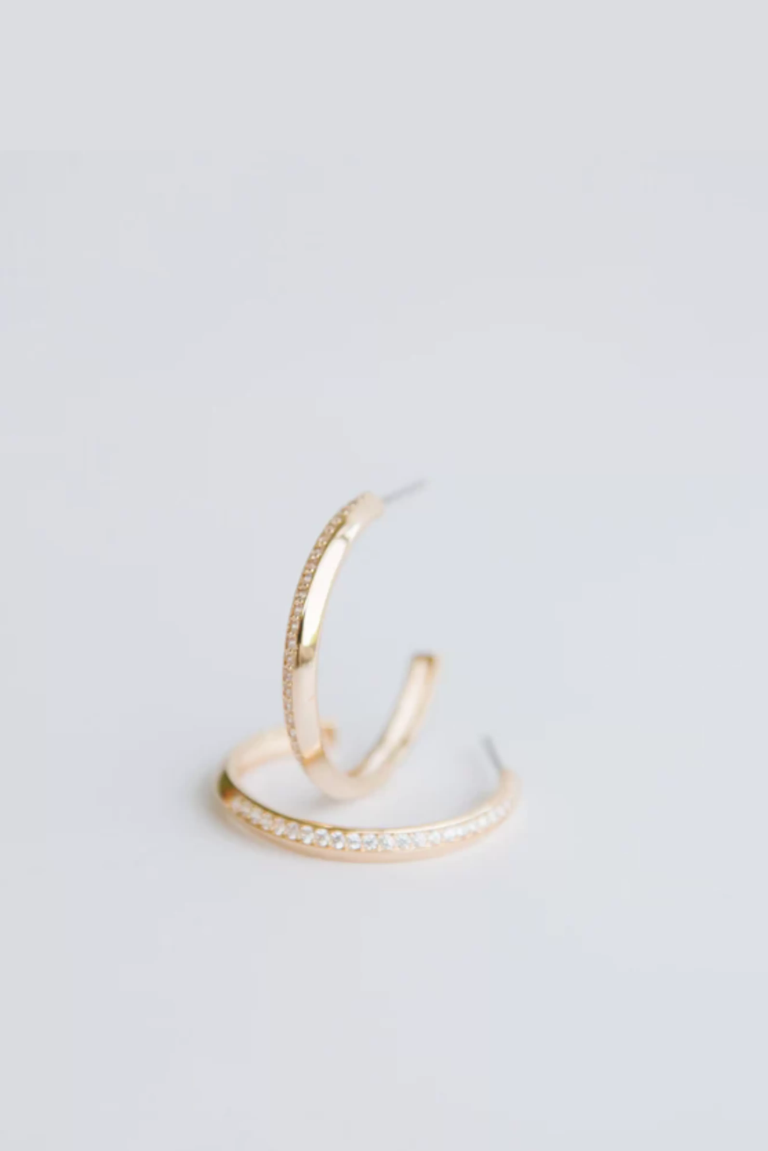 Leith Embellished Gold Hoops