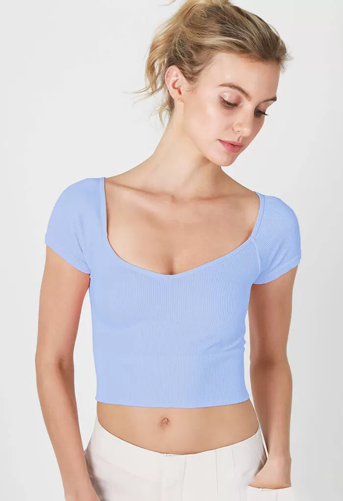 Lena Crop Top-Blue