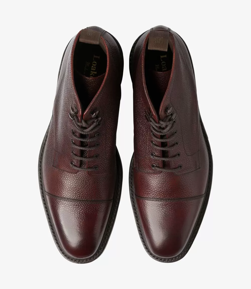 LOAKE - ROEHAMPTON Premium Derby Boot - Oxblood Grain