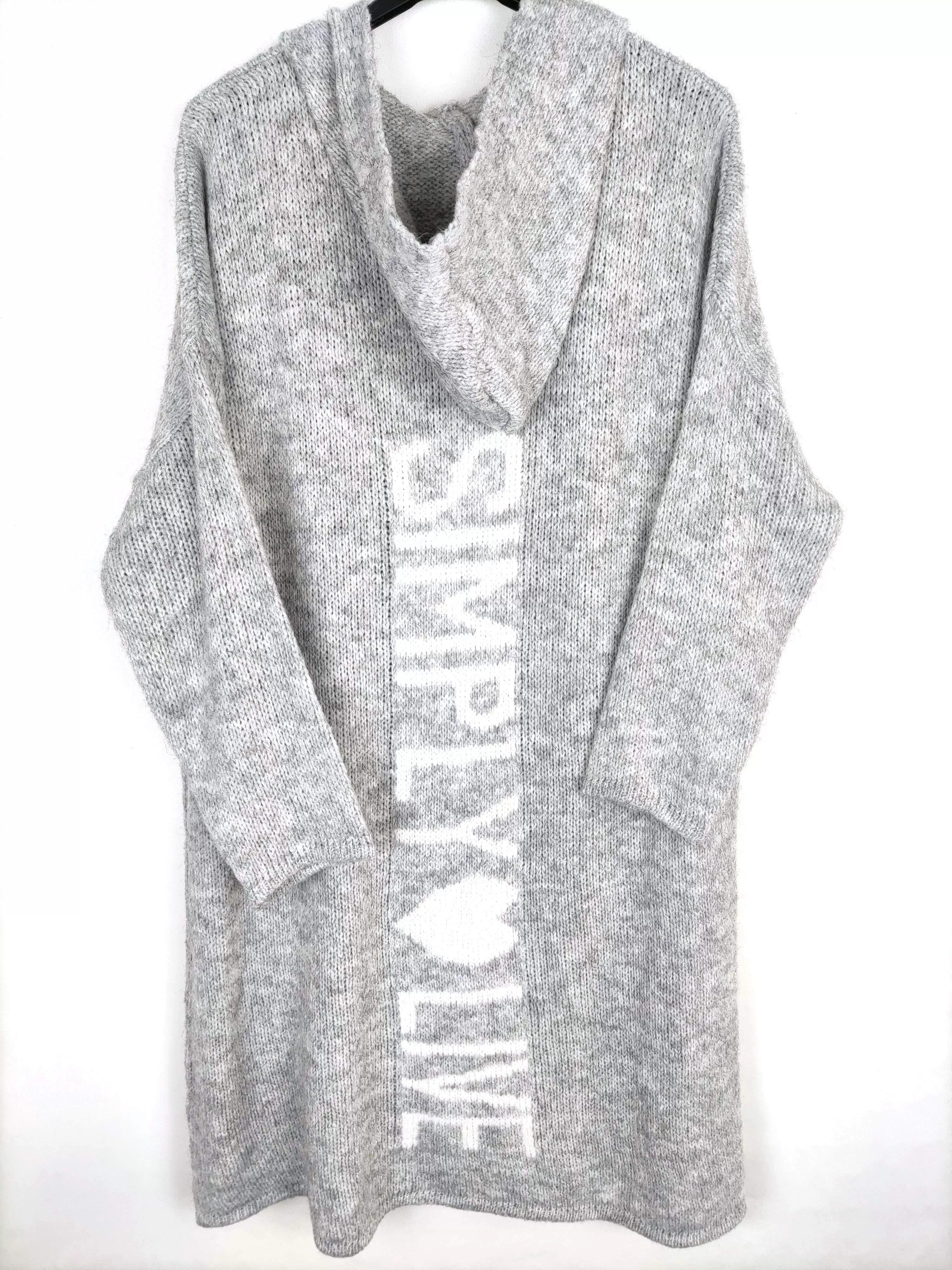 LONG CARDIGAN "SIMPLY LIFE" GRAU ONE SIZE