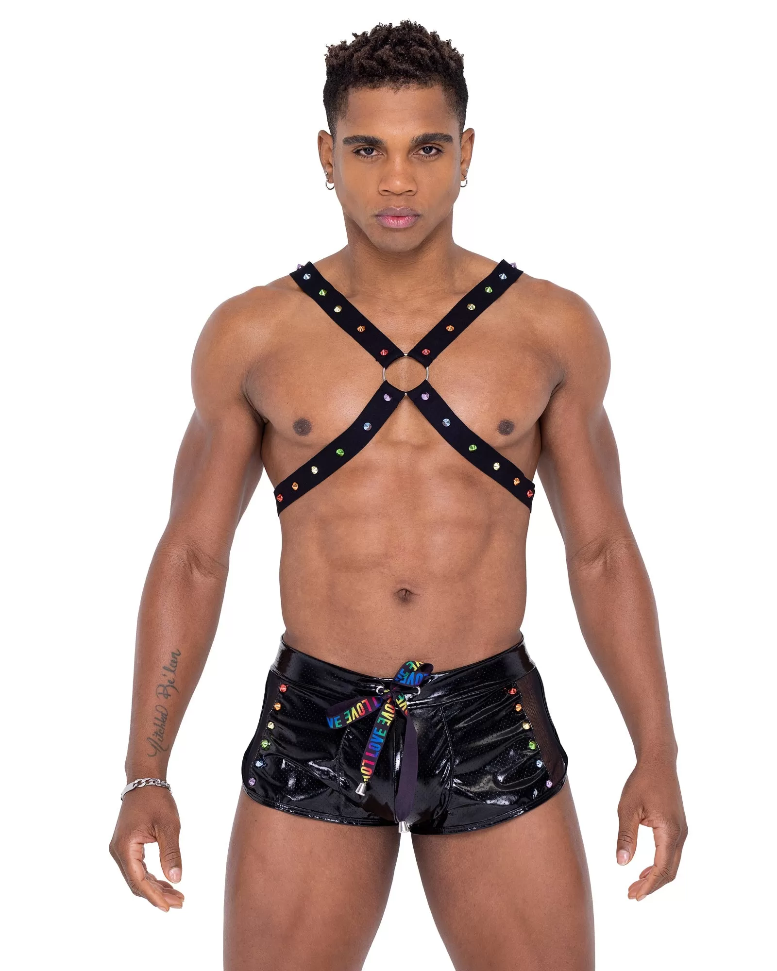 Mens Pride Mesh Vinyl Runner Shorts