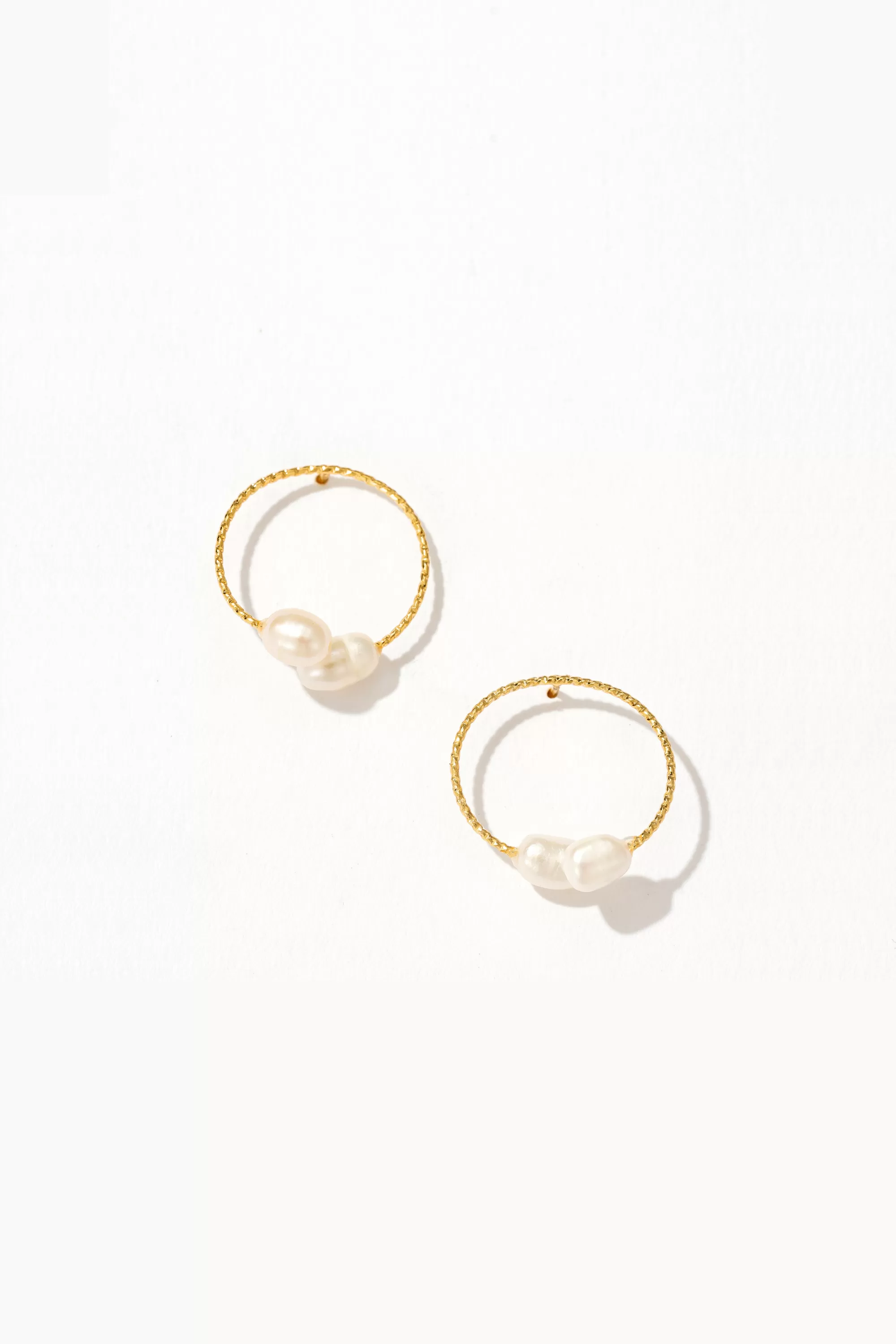 Minimalist Pearl Hoop Earrings