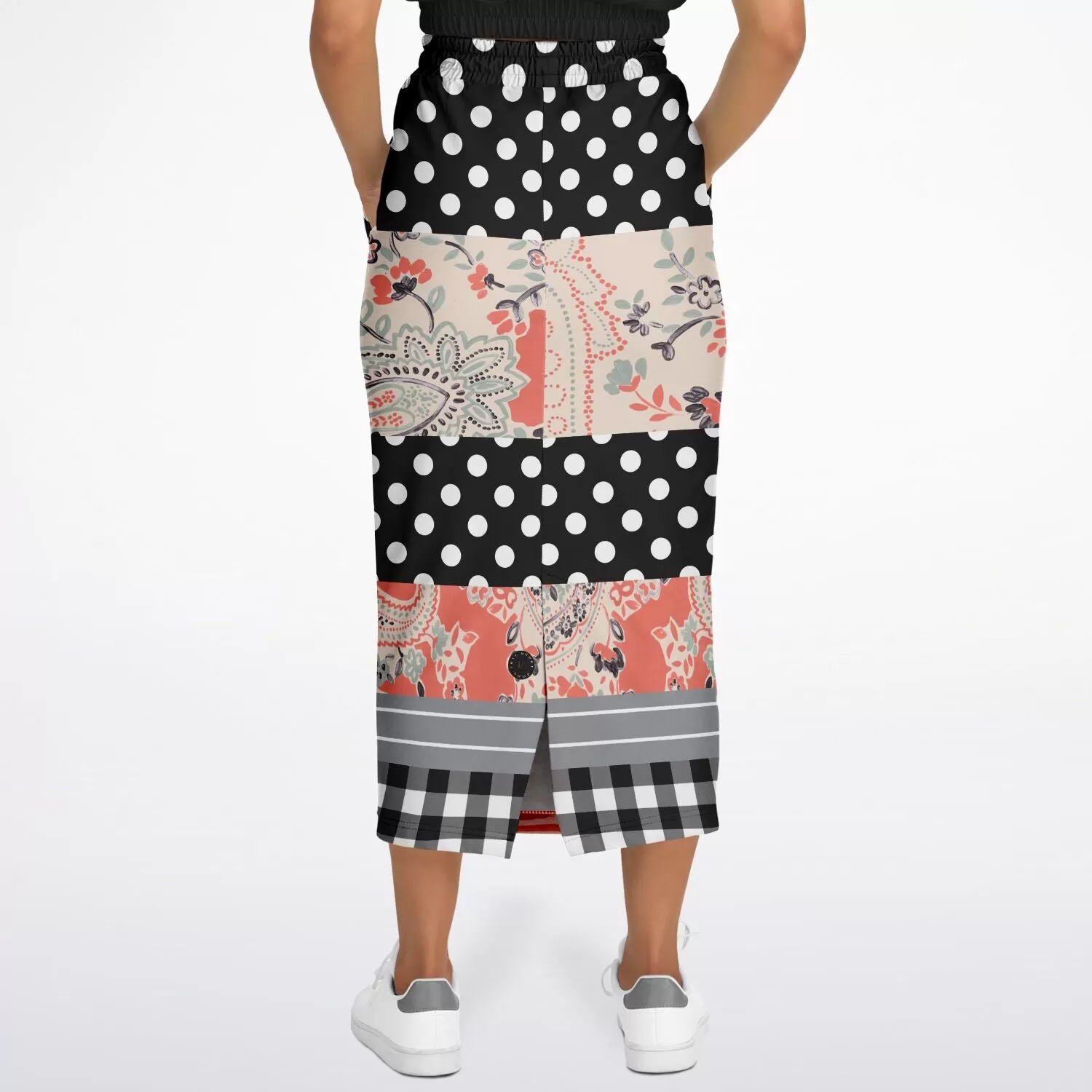 Mint Julep Black Eco-Poly Long Pocket Skirt