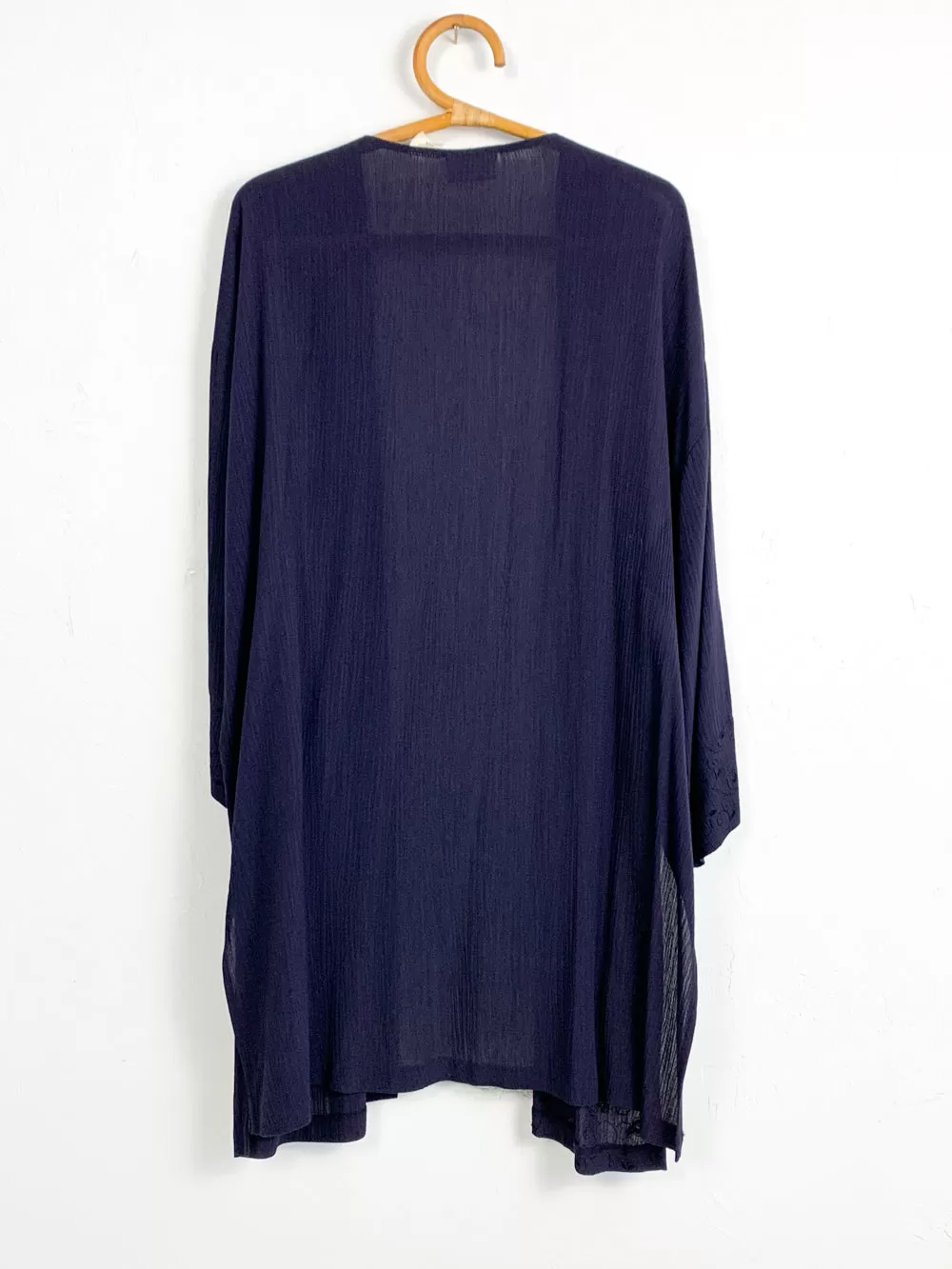 Navy on Navy Crinkle Cardigan