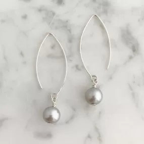 NYAH grey freshwater pearl sterling earrings