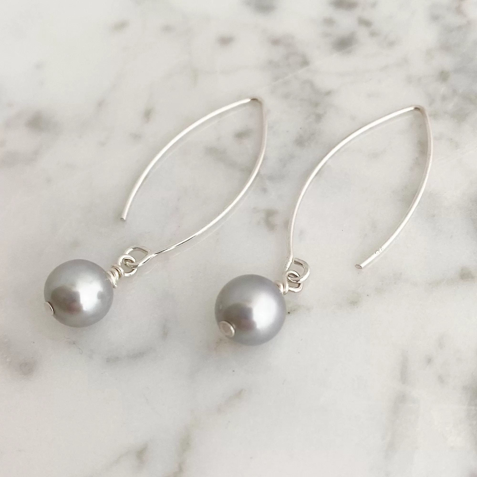 NYAH grey freshwater pearl sterling earrings