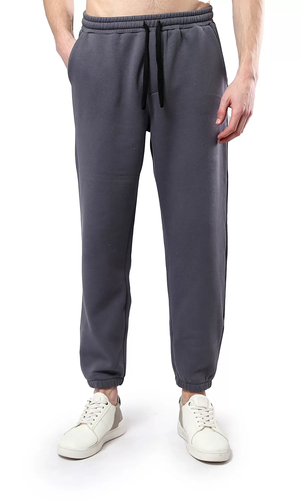 O178902 Dark Grey Regular Fit Jogger Pants With Pockets