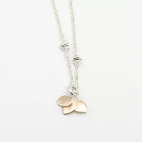 One of a Kind:  Bronze 3 Petite Petal Short Necklace