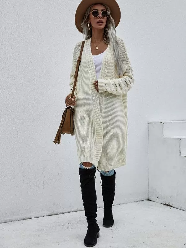 Open Knit Long Women Cardigan Sweater