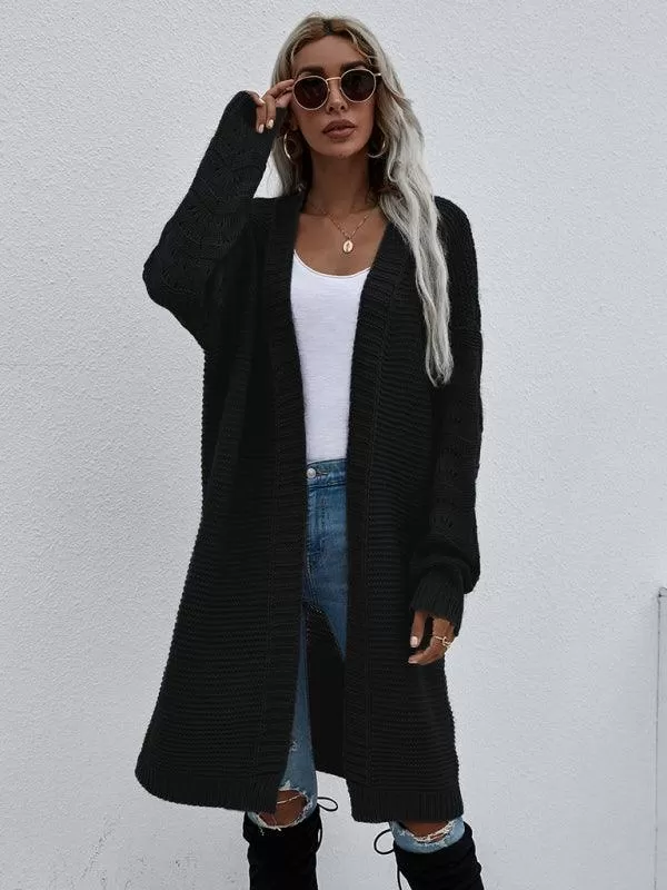 Open Knit Long Women Cardigan Sweater