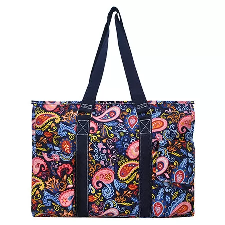 Paisley Whirl NGIL Zippered Caddy Large Organizer Tote Bag