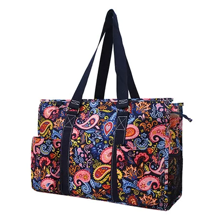 Paisley Whirl NGIL Zippered Caddy Large Organizer Tote Bag