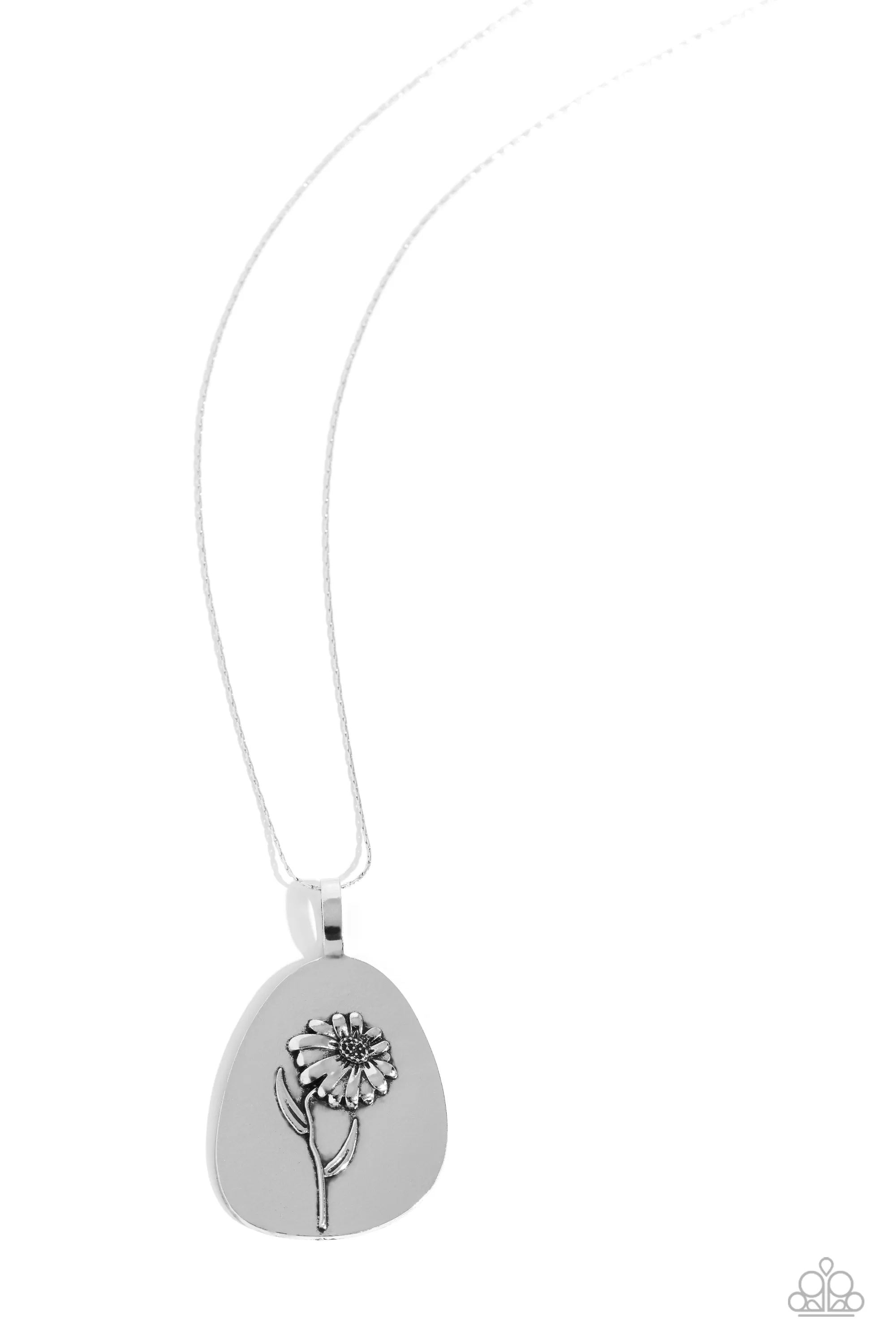 Paparazz Sunflower Shift Silver Necklace & Earring Set