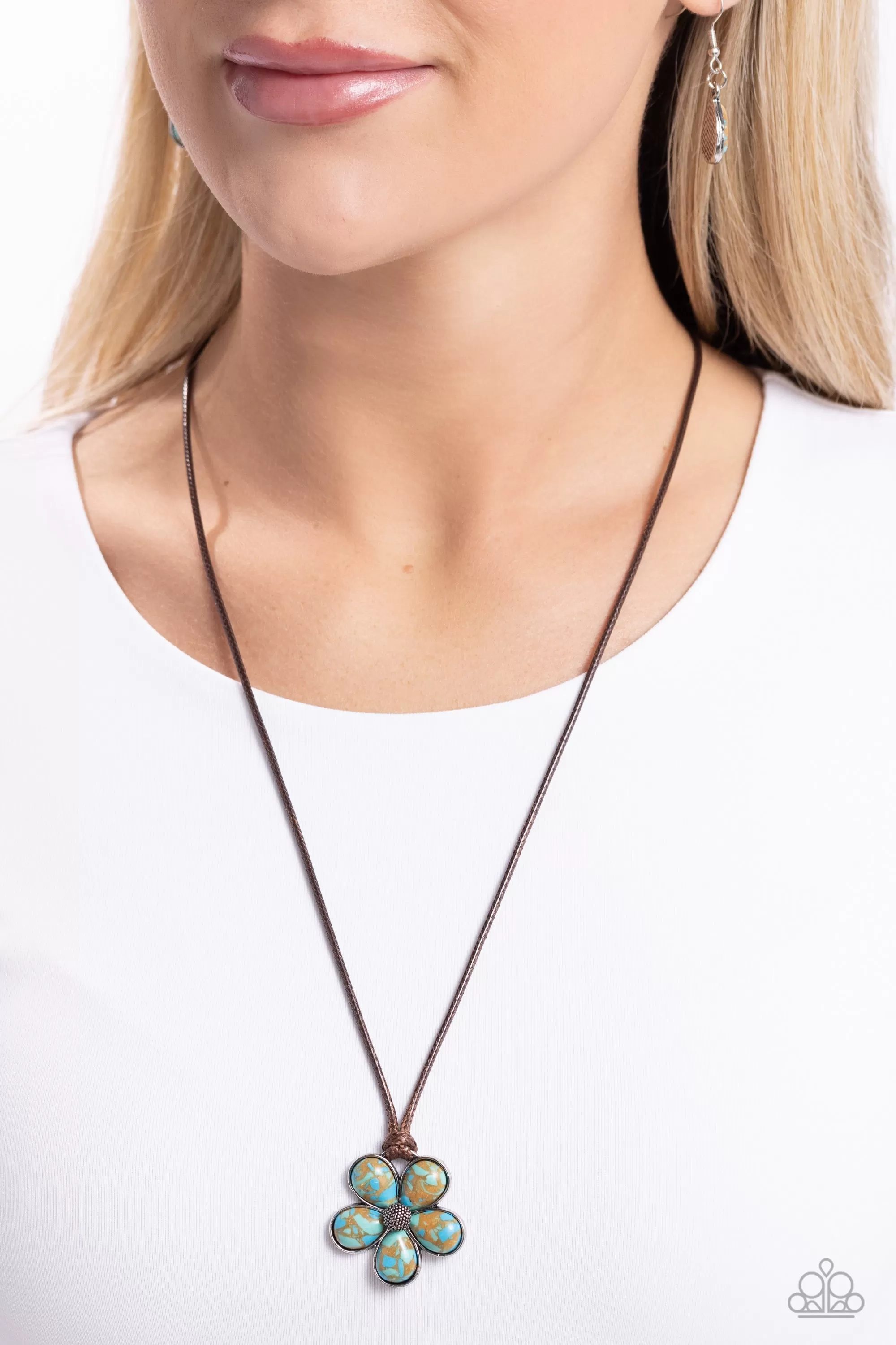 Paparazzi Budding Badlands Brown Necklace & Earring Set