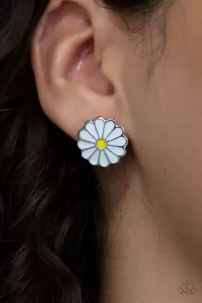 Paparazzi Budding Out - White Daisy Floral Post Studs Earring